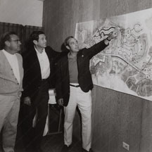 New horizon of Ocean Reef is discussed here by financier Harper Sibley , Jr. right shown pointing out on the 